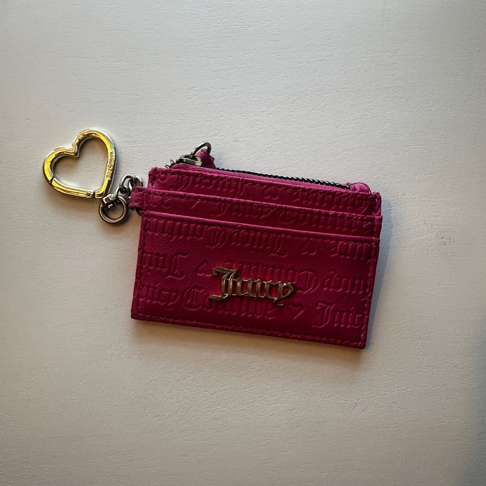 Juicy Couture Pink Key Card Holder with Heart Charm